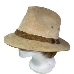 Vtg Brown Stetson Fedora Style Hat Braid Band Siz… - image 1